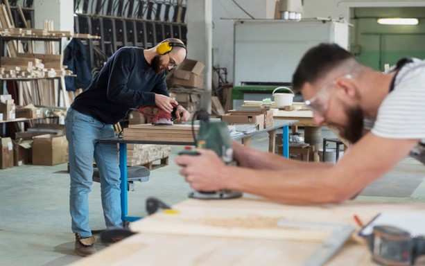 Factory work benches