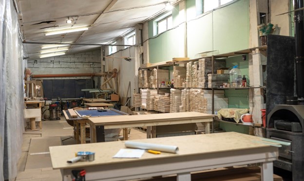 Factory work benches