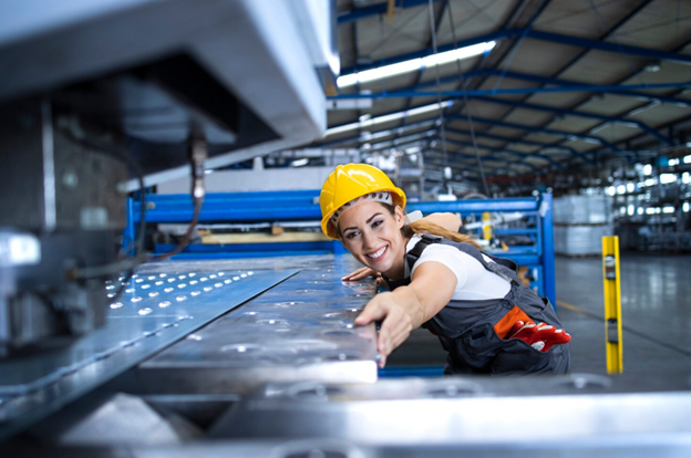 Industrial factory work bench surface