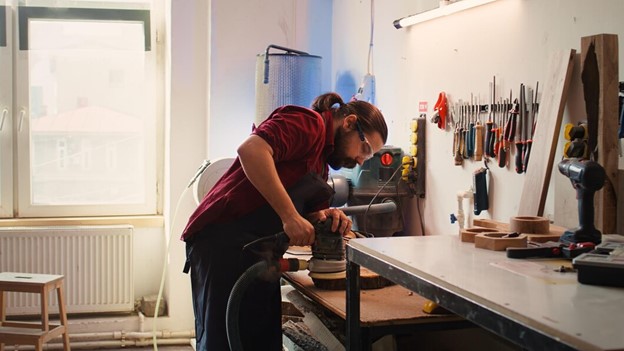 workbench with vice